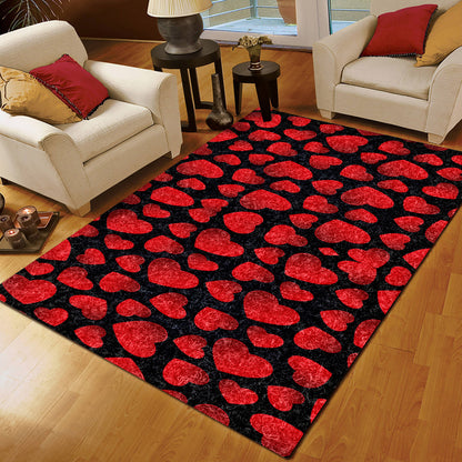 Heart Red Pattern Print Design CLA1910434R Rug