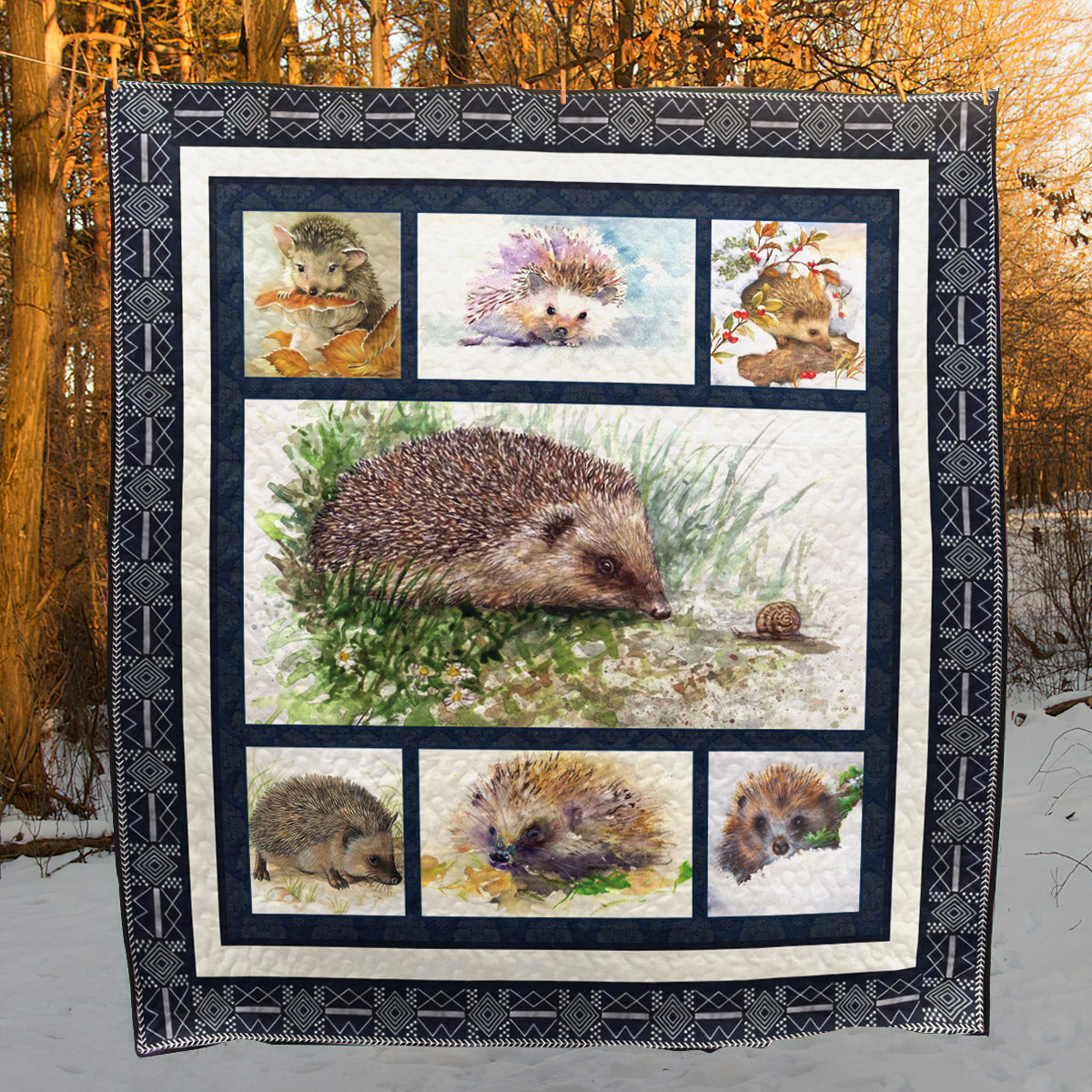 Hedgehog CL08110263MDQ Quilt Blanket