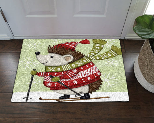 Hedgehog Christmas HN01110113D Non-slip Door mats