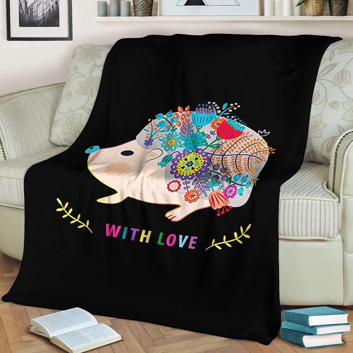 Hedgehog With Love CLA21100562F Sherpa Fleece Blanket