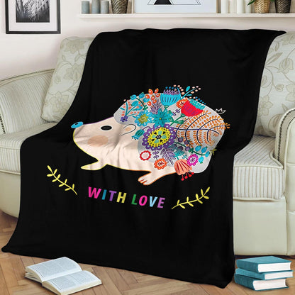 Hedgehog With Love CLA21100562F Sherpa Fleece Blanket