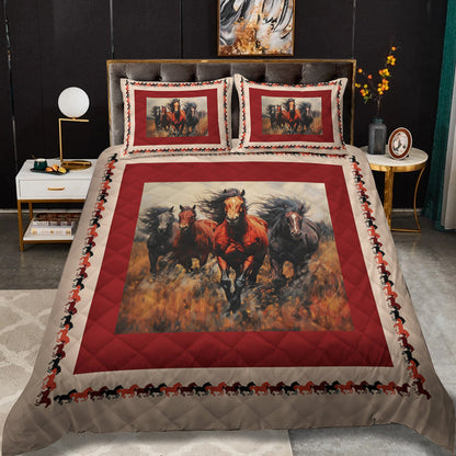 Herd Of Horses TD090803 Quilt Bedding Set