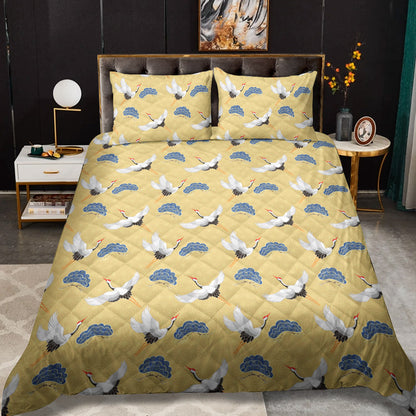 Heron Japanese CL12100342MDB Quilt Bedding Set