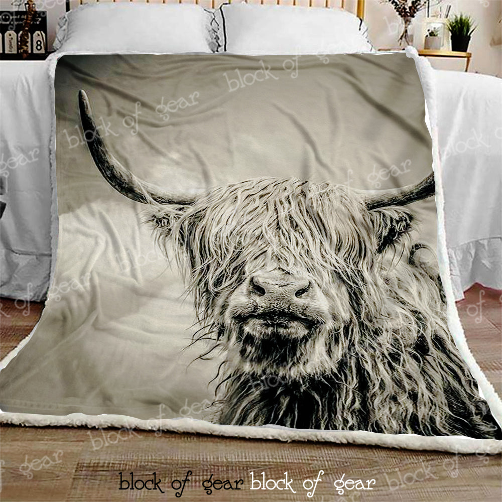 Highland Cow CL0210102MDF Sherpa Fleece Blanket