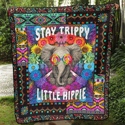 Hippie Elephant HN260613 Art Quilt