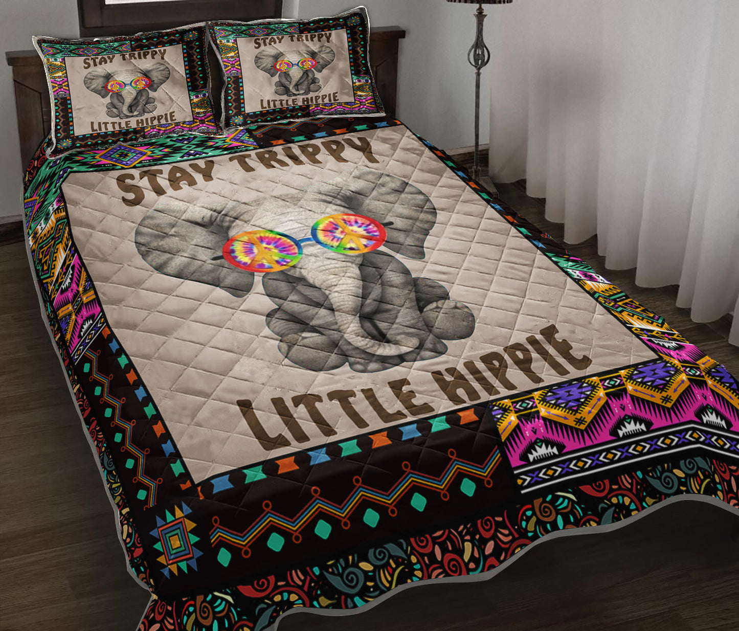 Hippie Elephant Quilt Bedding Set TL290909