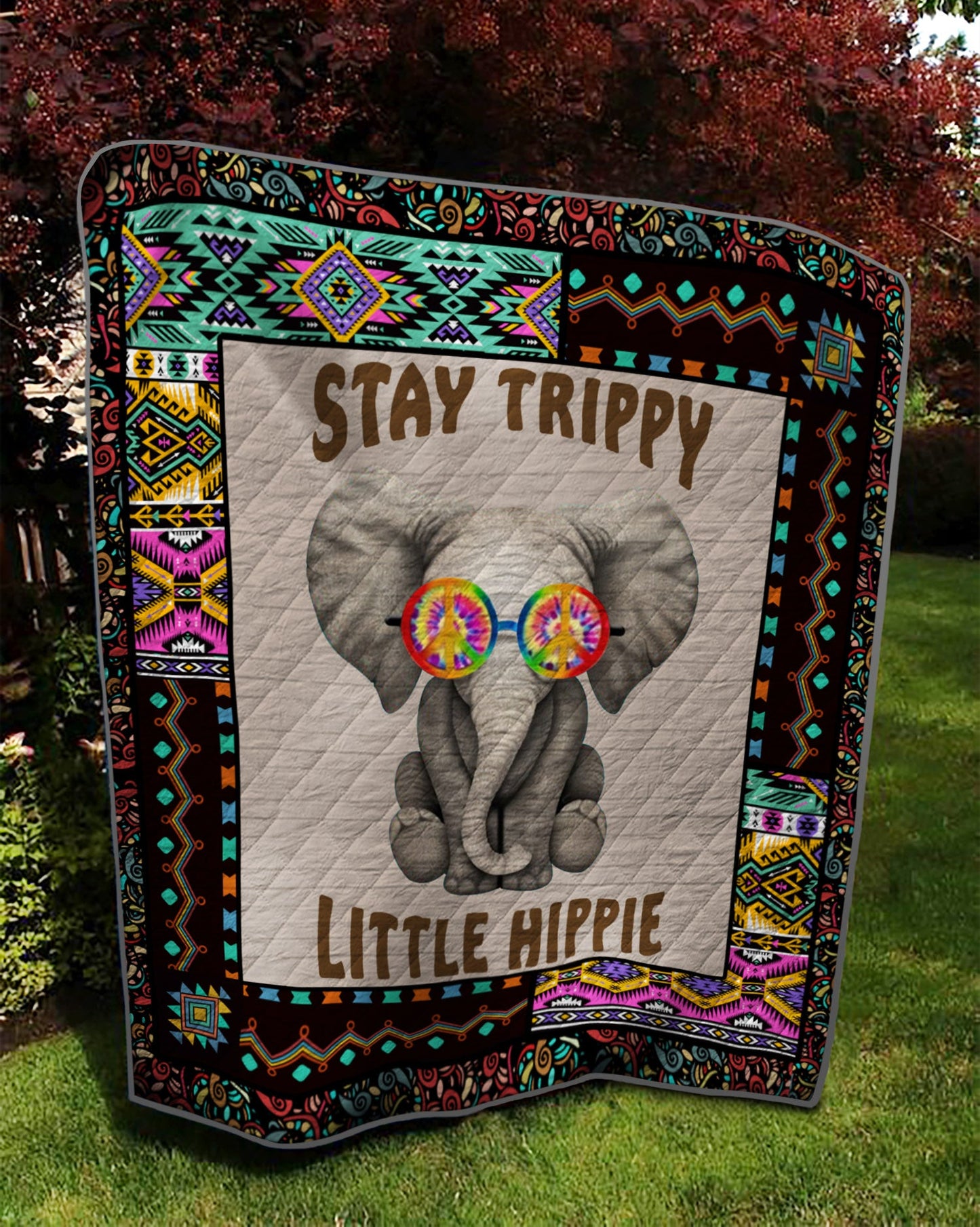 Hippie Elephant TD20110233 Quilt Blanket