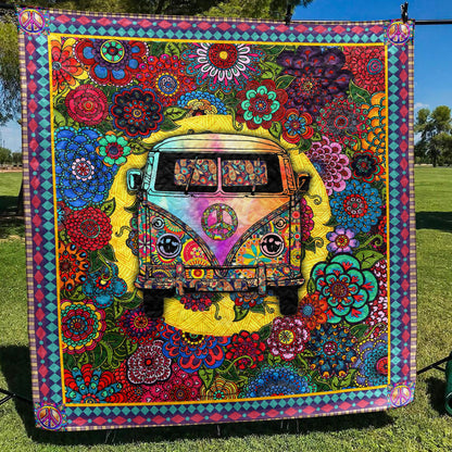 Hippie Floral Van Quilt Blanket TL250604Y