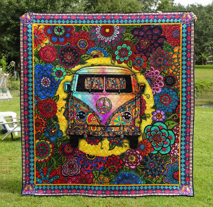 Hippie Floral Van Quilt Blanket TL250604Y