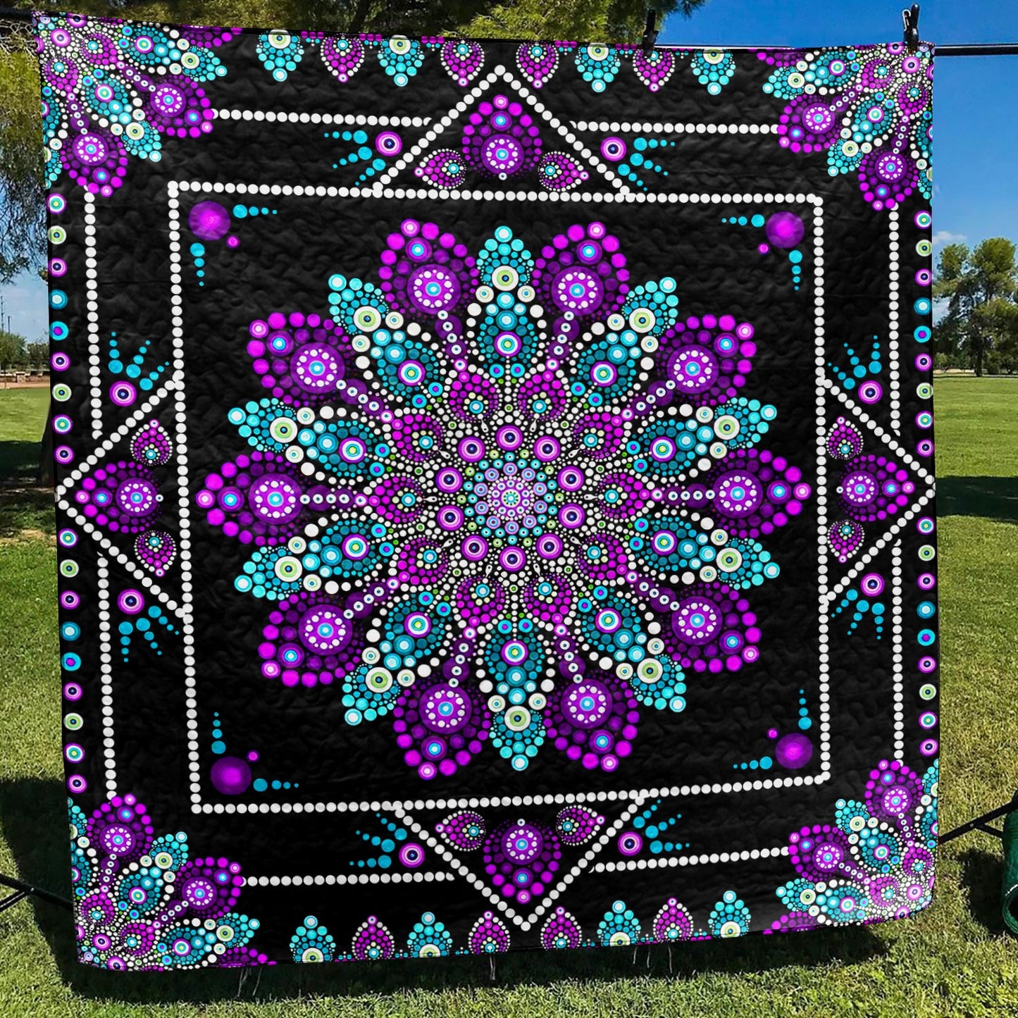 Hippie Flower Mandala Quilt Blanket TL170601Y