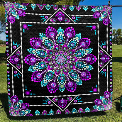 Hippie Flower Mandala Quilt Blanket TL170601Y