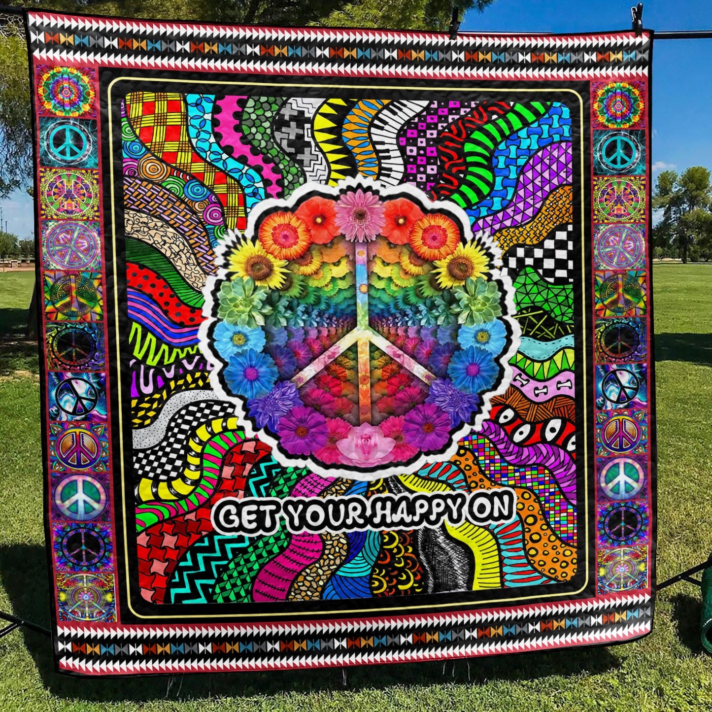 Hippie Flower Quilt Blanket TL220605Y