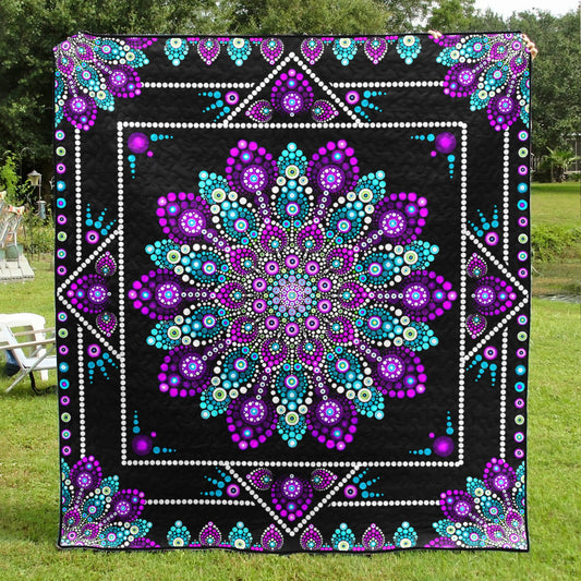 Hippie Flower Mandala Quilt Blanket TL170601Y