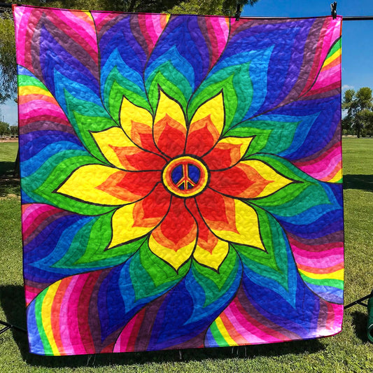 Hippie Flower Quilt Blanket HN220603M