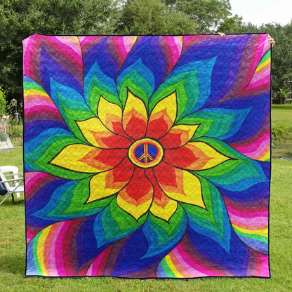 Hippie Flower Quilt Blanket HN220603M