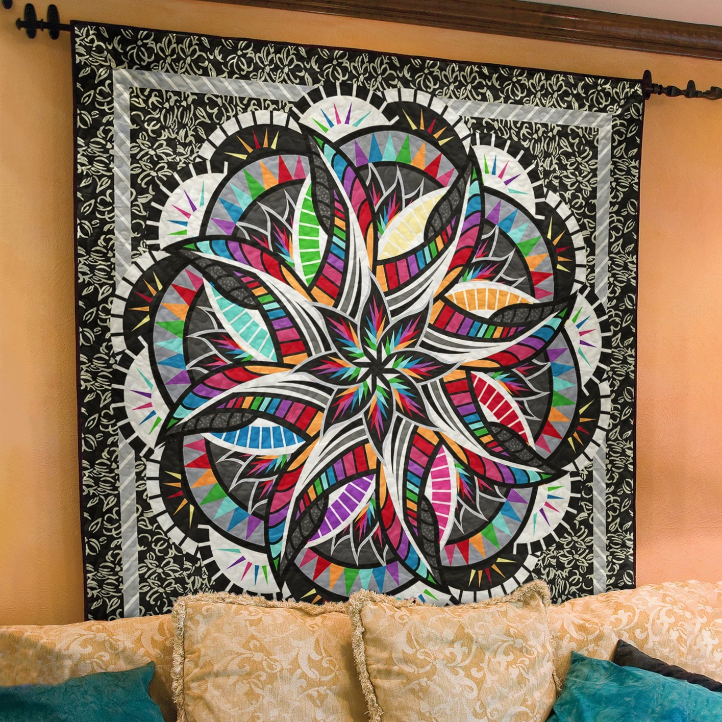 Hippie Flower Art Quilt TM031108