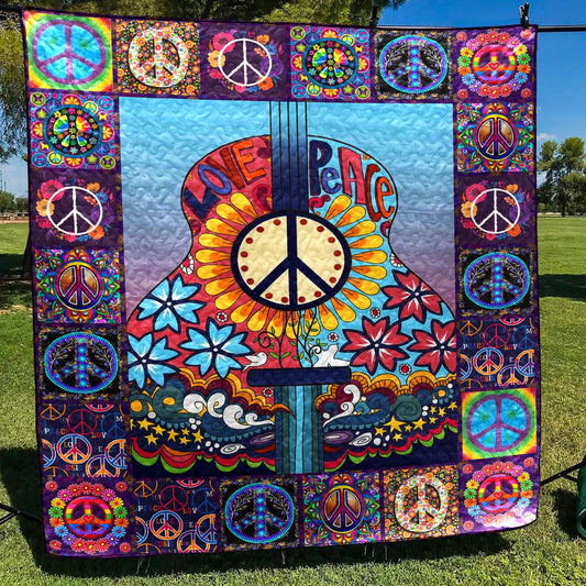 Hippie Guitar Quilt Blanket HN160603M