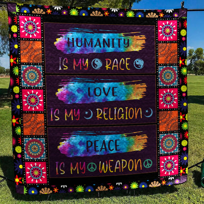 Hippie Humanity Love Peace Quilt Blanket MT230603D