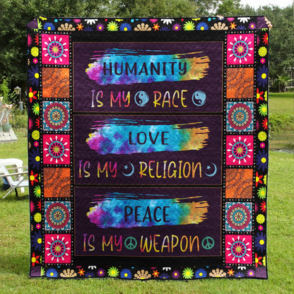 Hippie Humanity Love Peace Quilt Blanket MT230603D