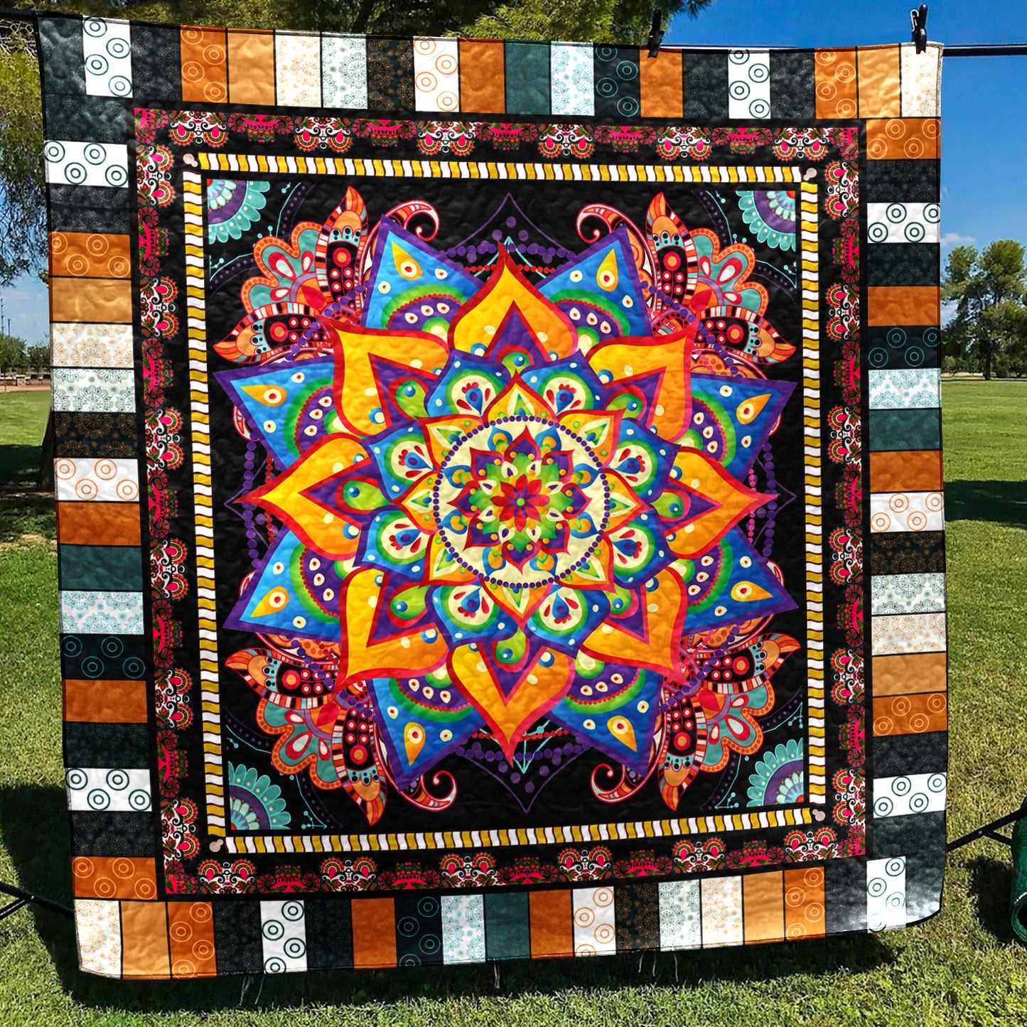 Hippie Mandala Flower Quilt Blanket HN200605M