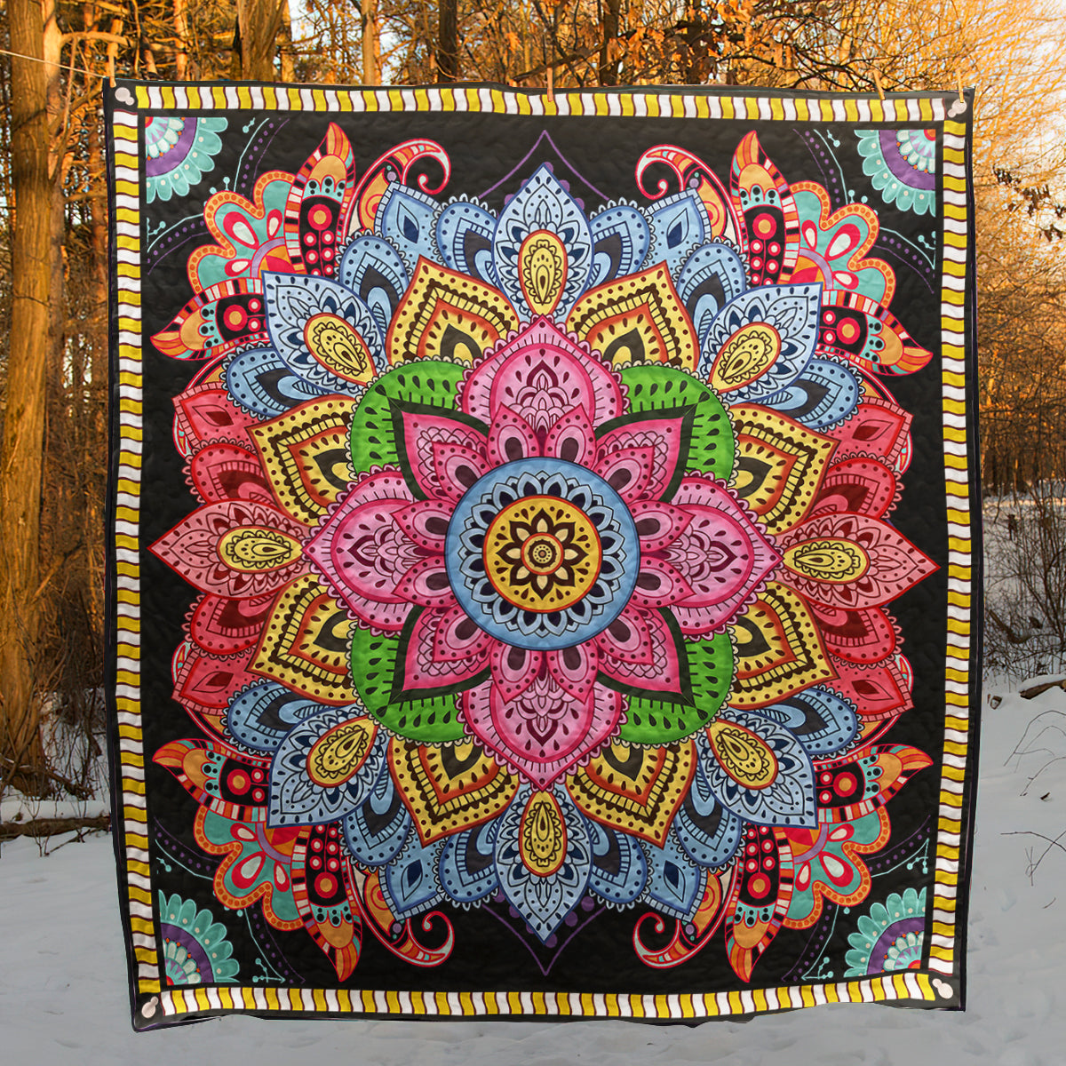 Hippie Mandala Quilt Blanket HN230603M