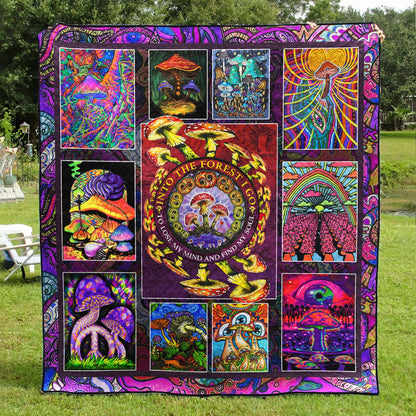 Hippie Mushroom Quilt Blanket TL240603Y