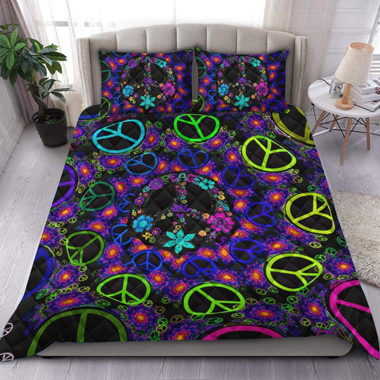 Hippie Peace Quilt Bedding Set ND280905