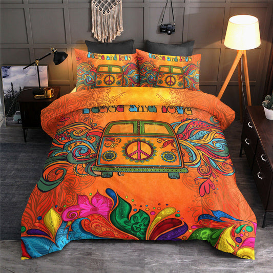 Hippie Peace And Love Bedding Sets HN150605D