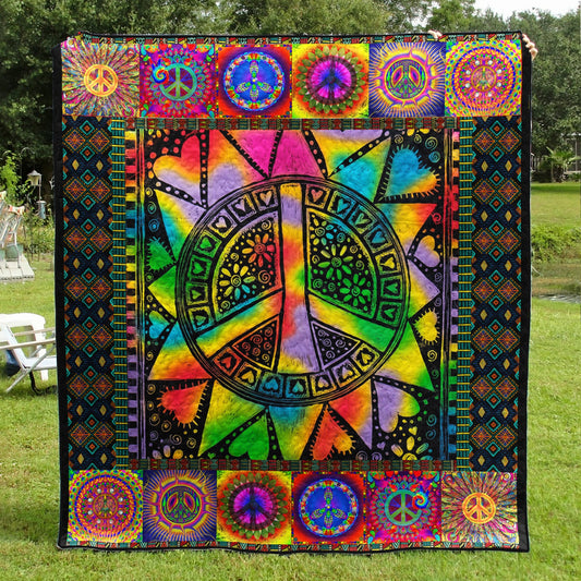 Hippie Peace Quilt Blanket TL090703Y