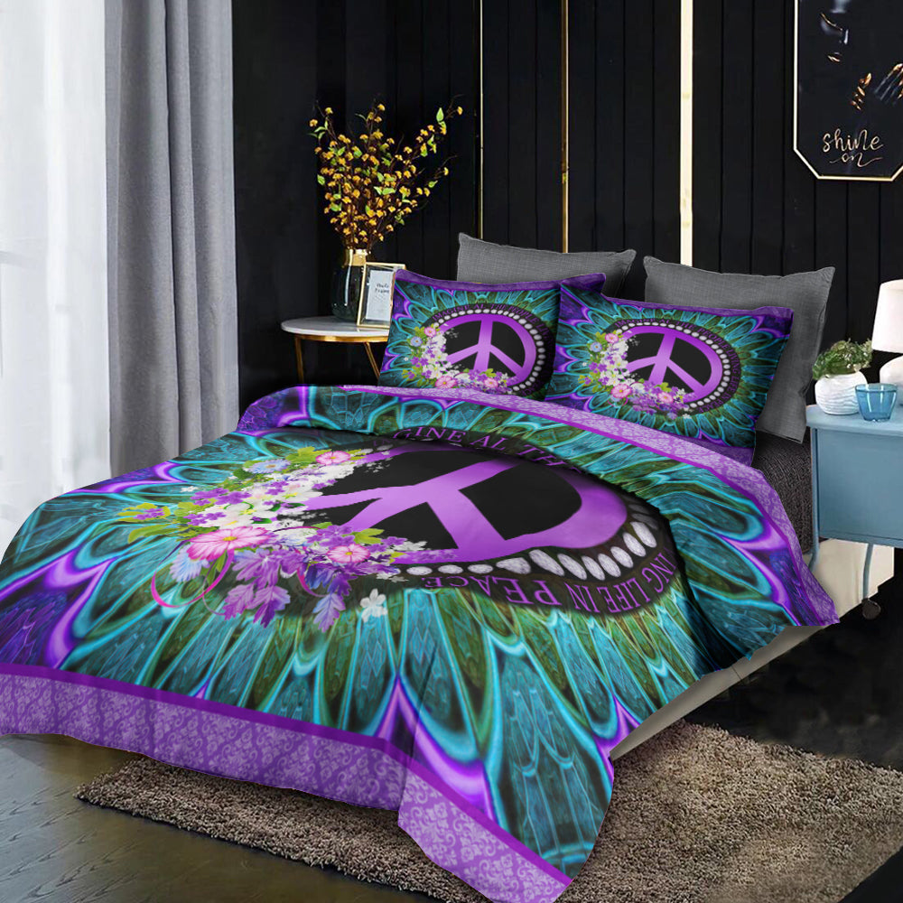 Hippie Peace Sign Bedding Sets MT230604DBS