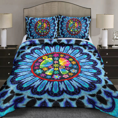 Hippie Peace Sign Quilt Bedding Set TL230603QS