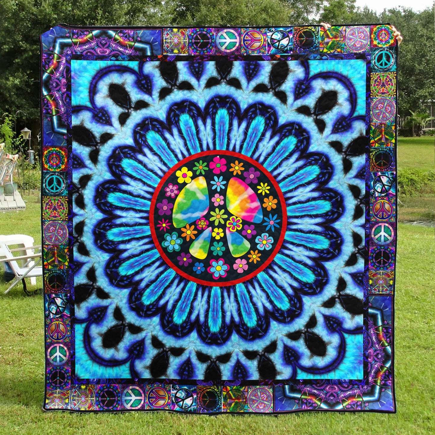 Hippie Peace Sign Art Quilt TL230603Y