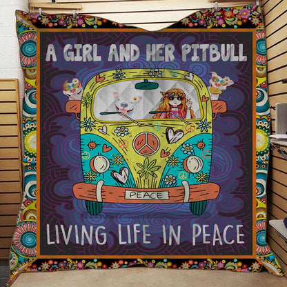 Hippie Pitbull CL06120224MDQ Quilt Blanket