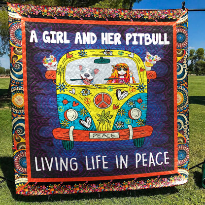 Hippie Pitbull CL06120224MDQ Quilt Blanket