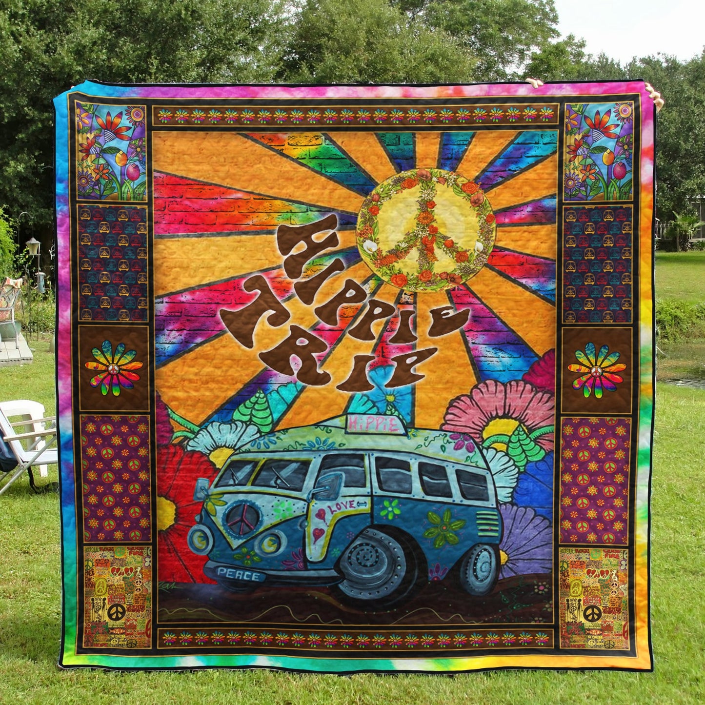 Hippie Road Trip Quilt Blanket HN150602D