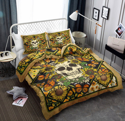 Hippie Skull Sunflower Bedding Sets TL280603BS