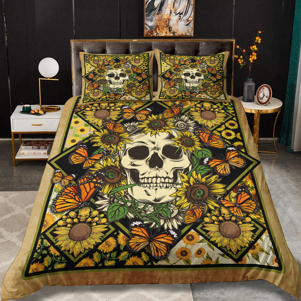 Hippie Skull Sunflower Bedding Sets TL280603BS