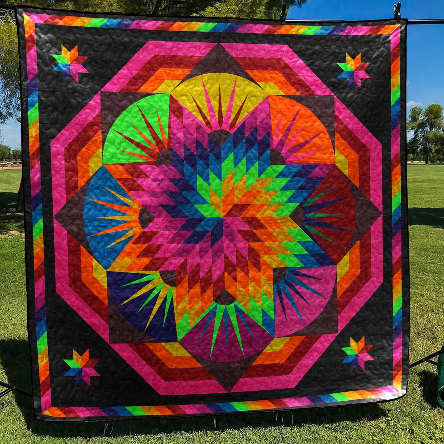 Hippie Star Quilt Blanket HN240605M