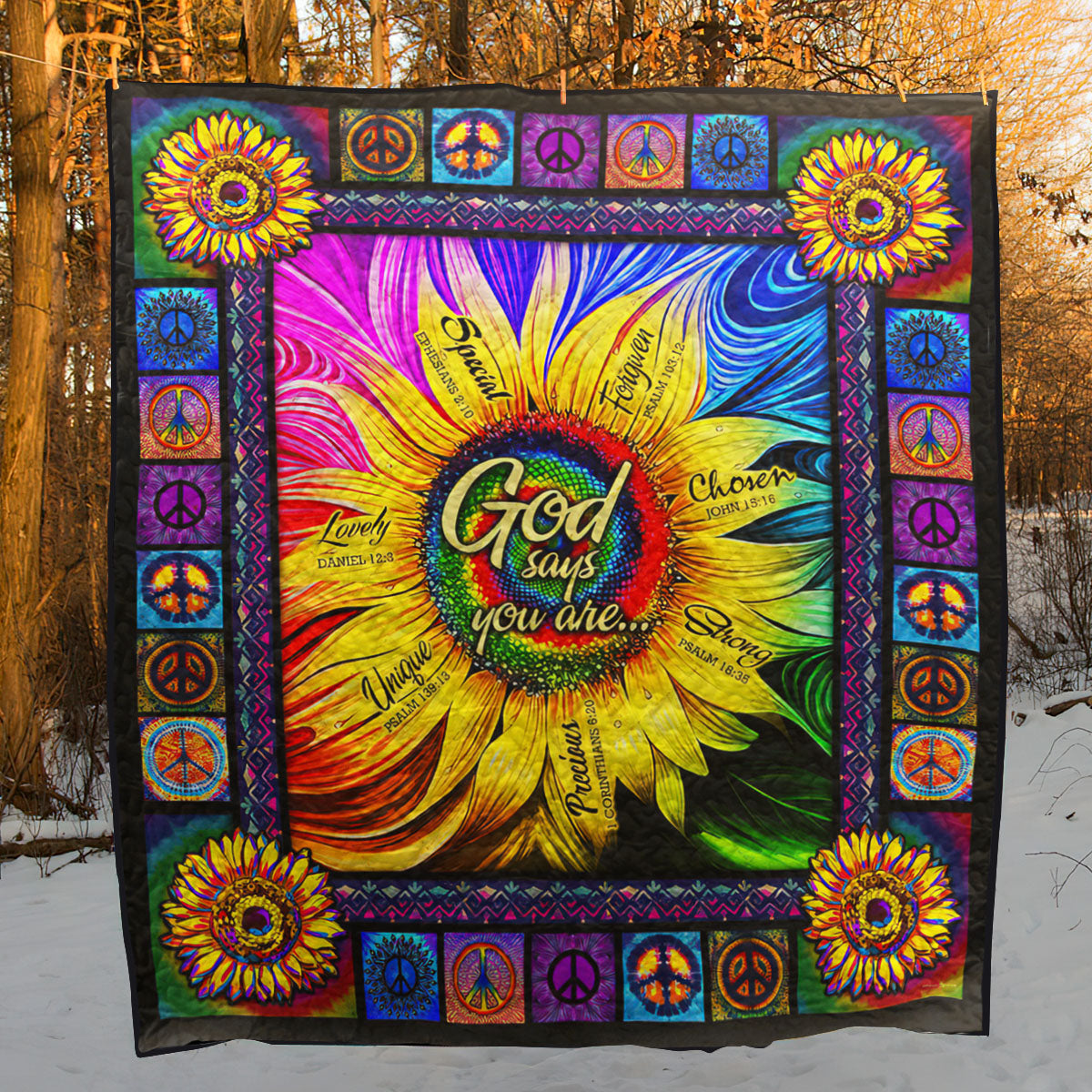 Hippie Sunflower Quilt Blanket MT200603D