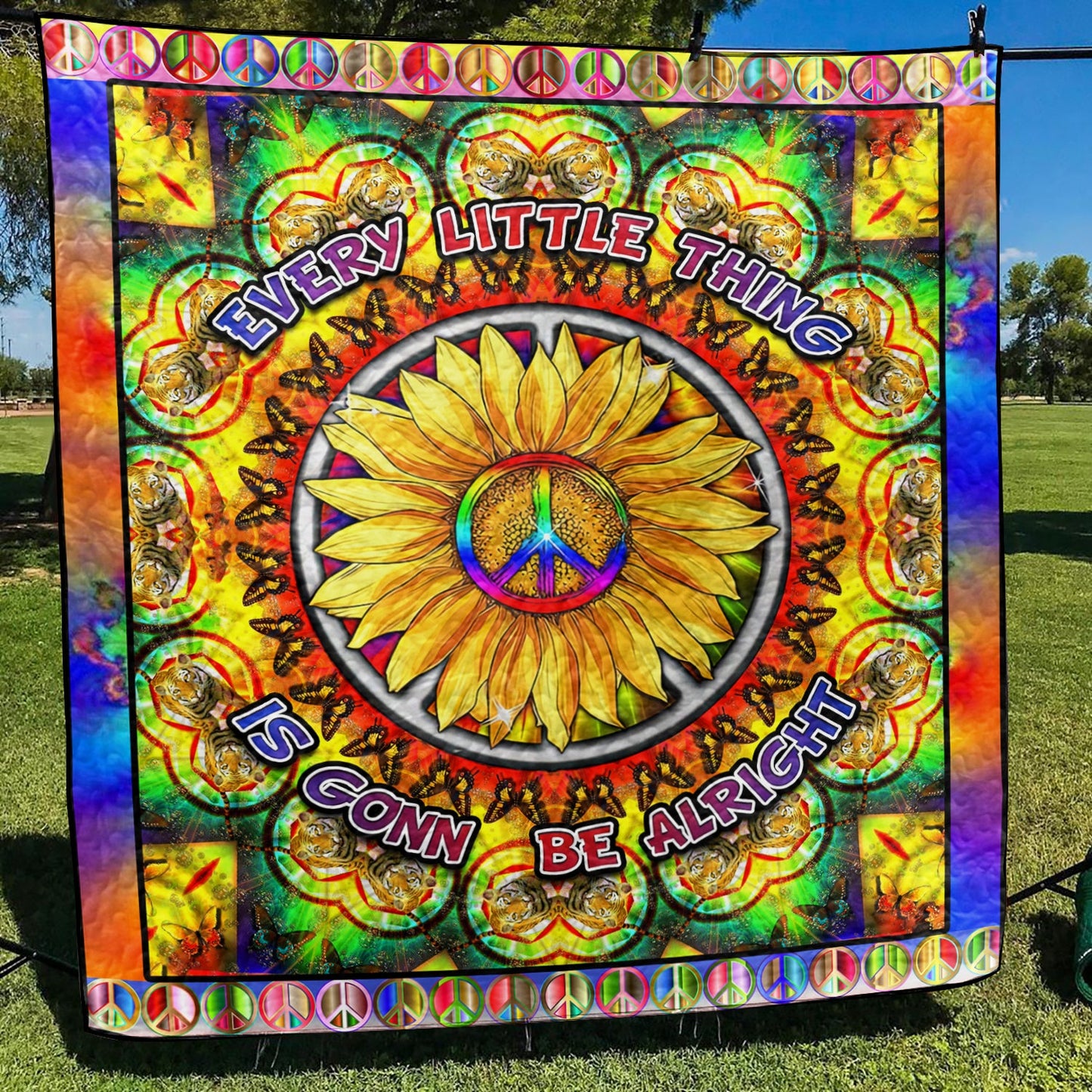 Hippie Sunflower Quilt Blanket TL050704Y