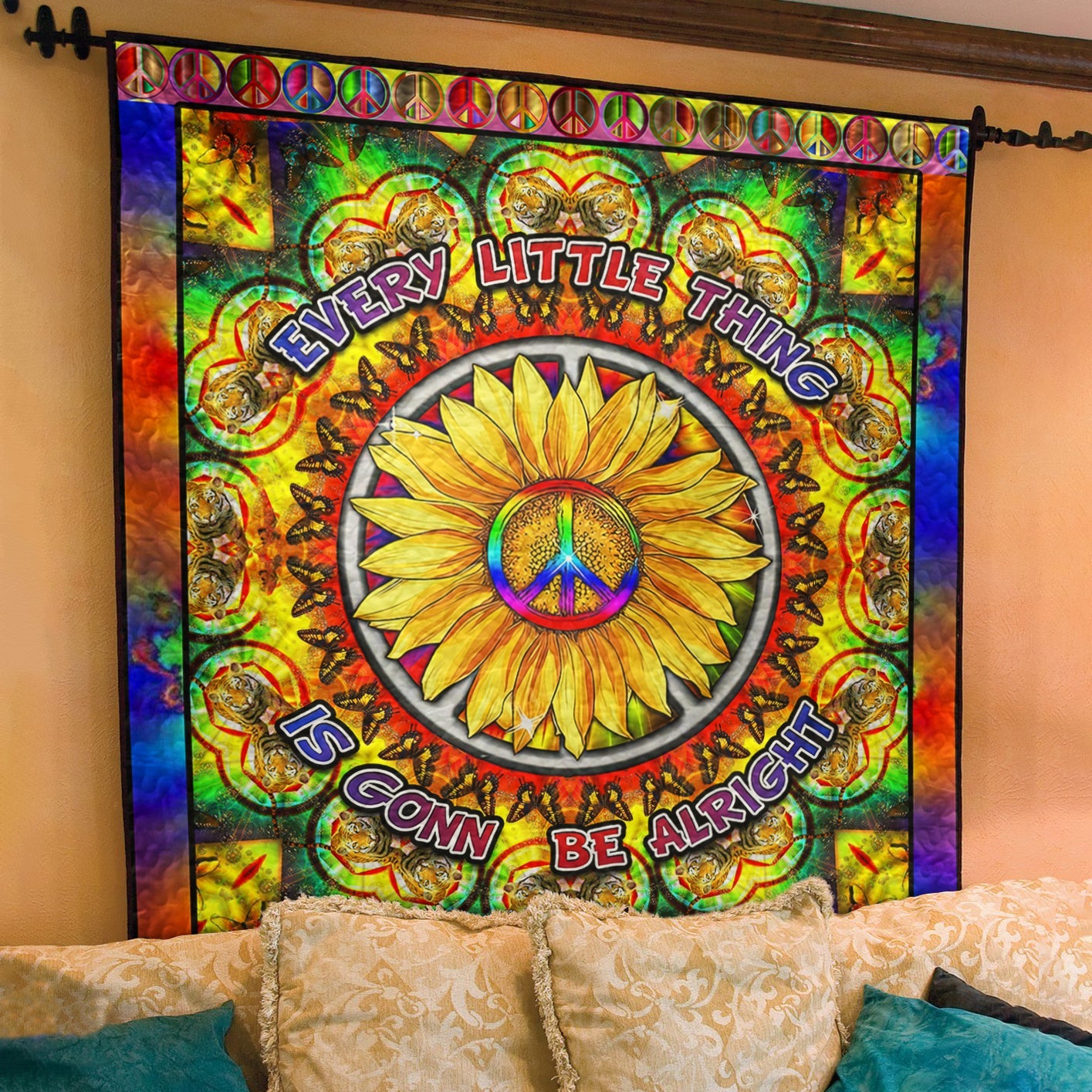 Hippie Sunflower Quilt Blanket TL050704Y
