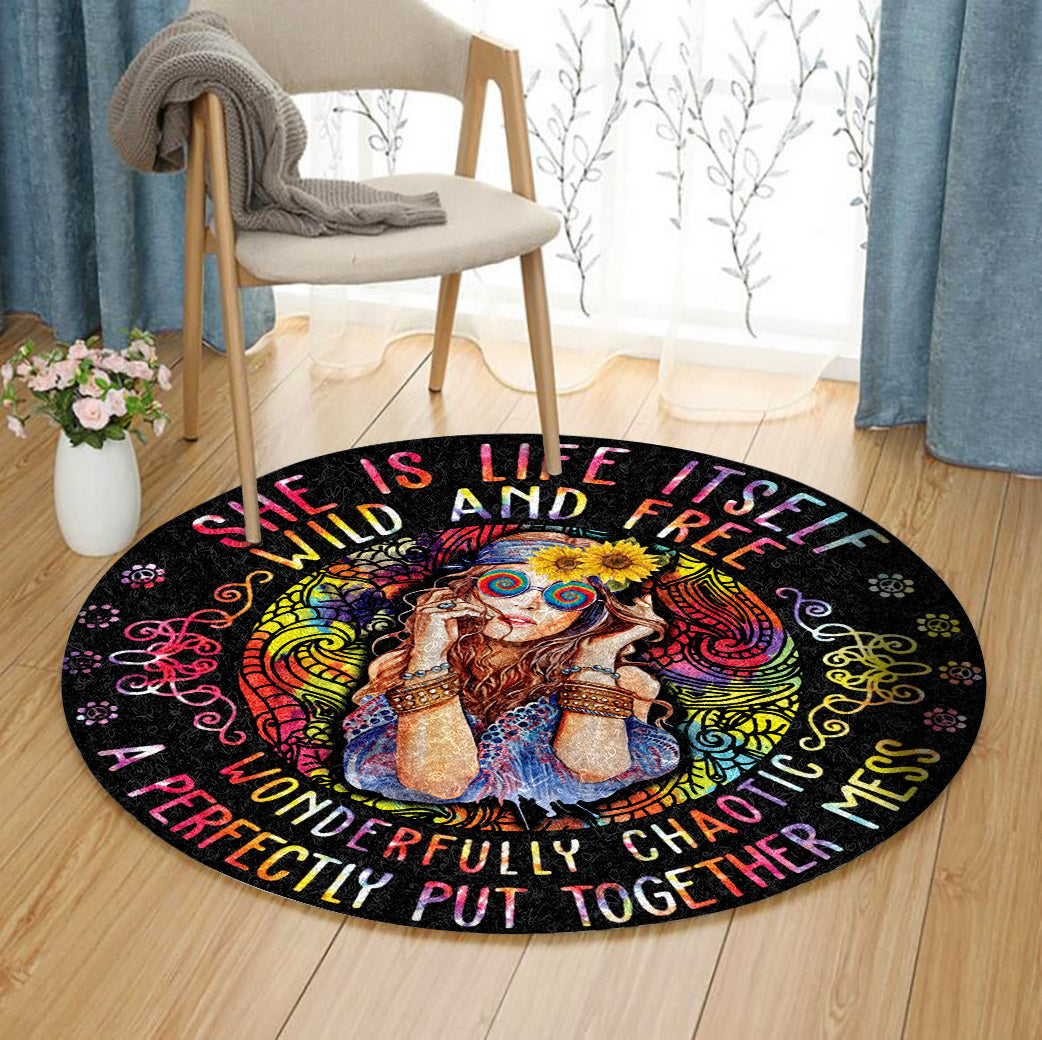 Hippie CG1010061TM Round Area Rug – Charming Favor