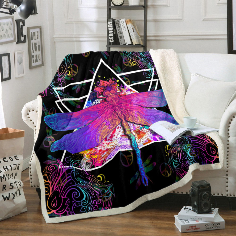 Hippie Dragonfly HM280830TT Sherpa Fleece Blanket