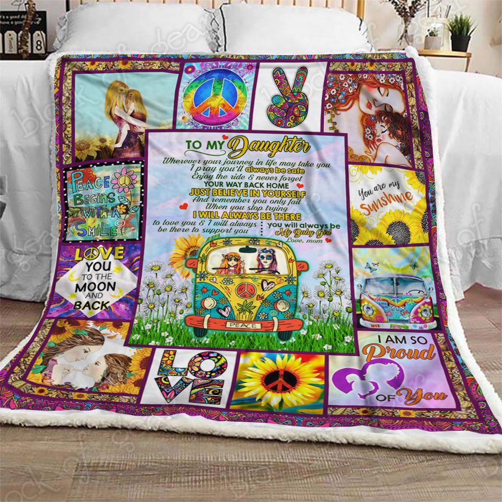 Hippie Flower CL190993MDF Sherpa Fleece Blanket