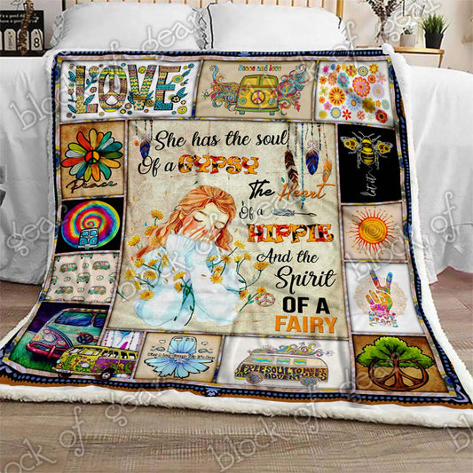 Hippie Girl CL2709166MDF Sherpa Fleece Blanket