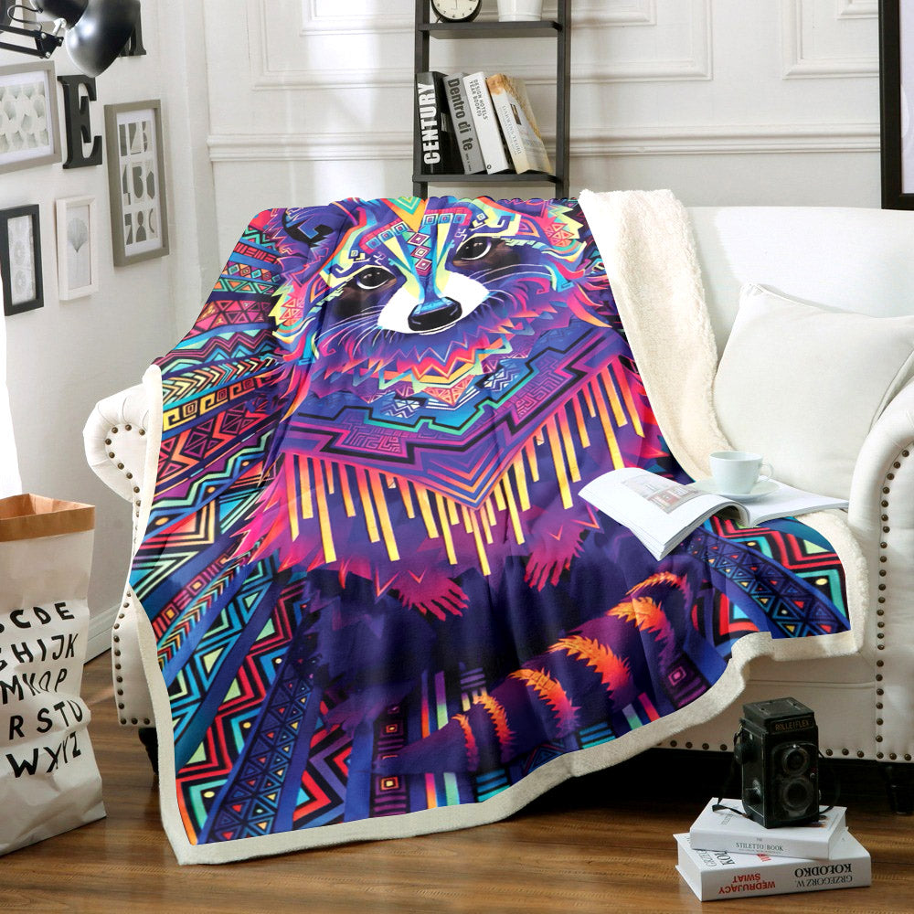Hippie Raccoon TT1810135TT Sherpa Fleece Blanket