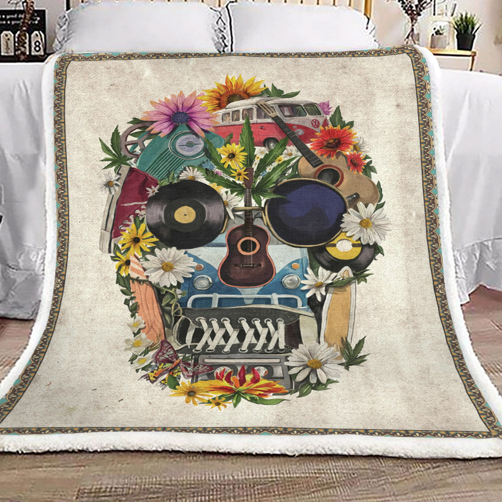 Hippie Skull TN2609089TT Sherpa Fleece Blanket