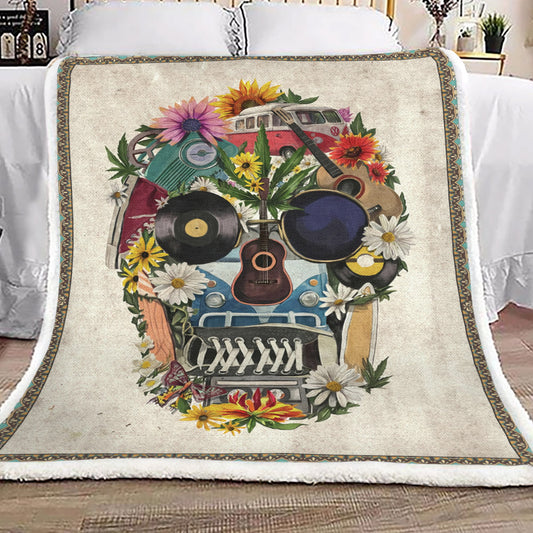 Hippie Skull TN2609089TT Sherpa Fleece Blanket