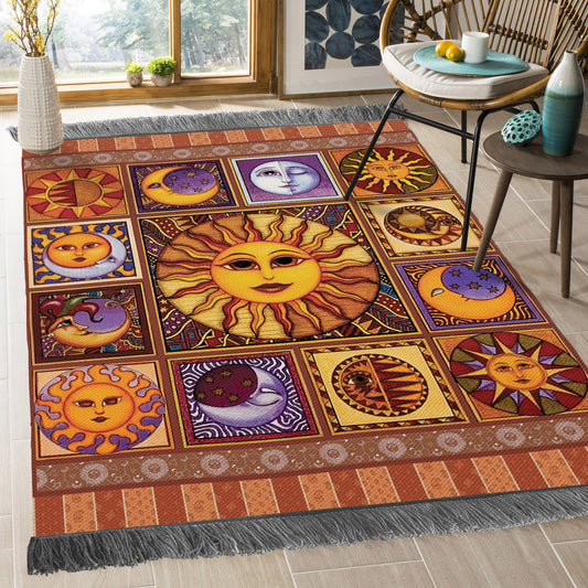 Hippie Sun And Moon DD1710076O Decorative Floor-cloth