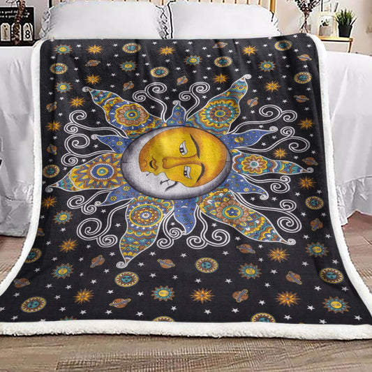 Hippie Sun And Moon DD230992F Sherpa Fleece Blanket